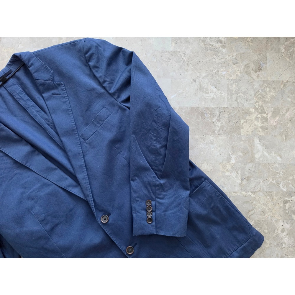 J.Crew Ludlow Blazer 44R Larusmiani Italian Cotton Blue Sport Coat Unstructured - Picture 11 of 13
